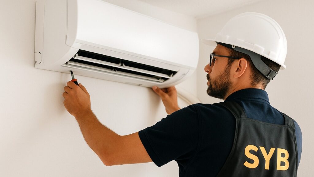 Instalación de aire acondicionado en vivienda de Monzón